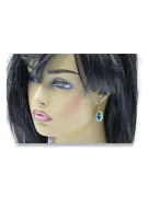 Des boucles d'oreilles Artisanat vintage Aigue-marine Or jaune 14 carats vec023y